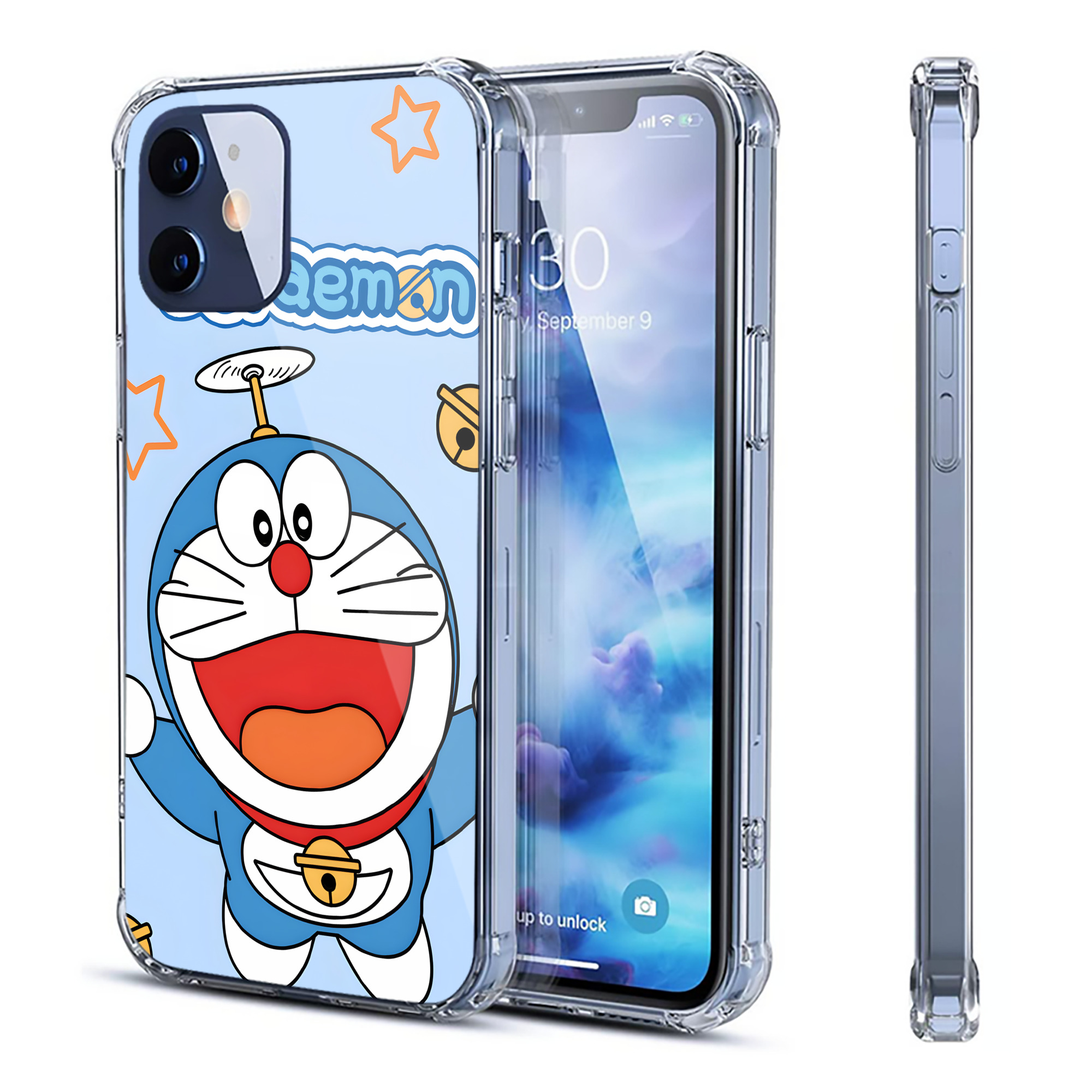 （画像用） ドラえもん Doraemon 【iPhone 12シリーズ対応】透明スマホケース（クリアソフトケース）